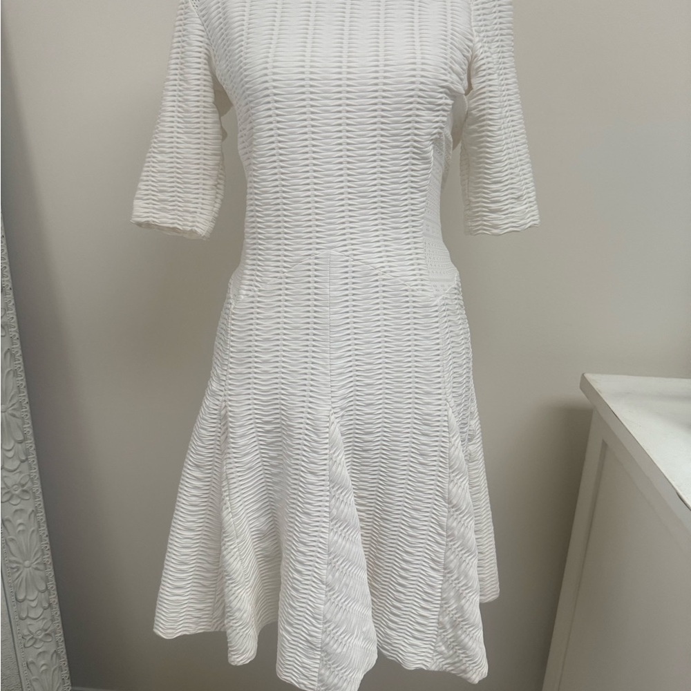 Rag & Bone White Textured Midi Dress